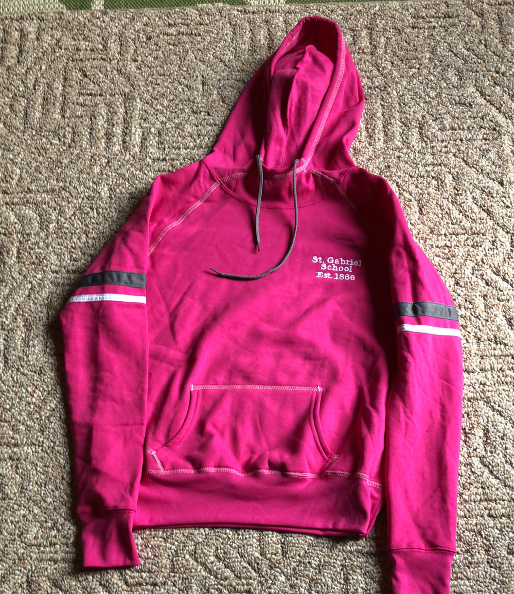 Embroidered Pullover Hoodie Sweatshirt Pink (Ladies Medium) St