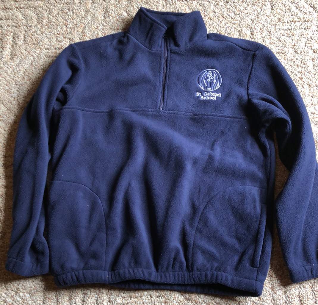 Zip Embroidered Fleece Pullover 